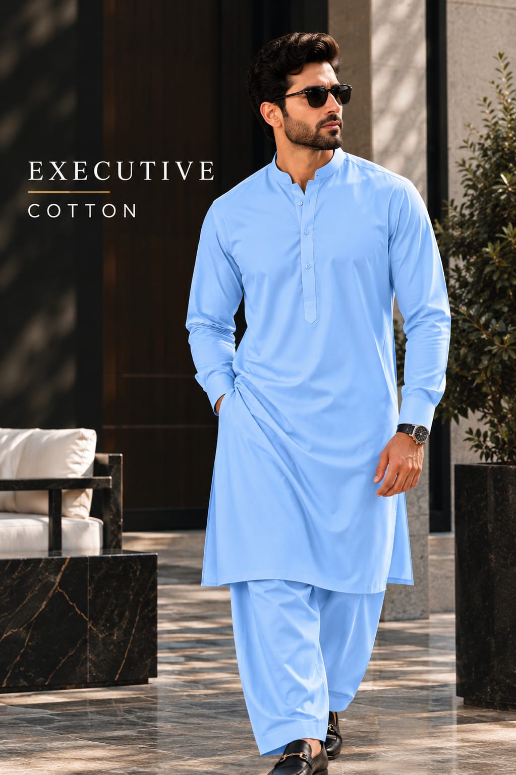 Exective unstitched Fabric Cotton