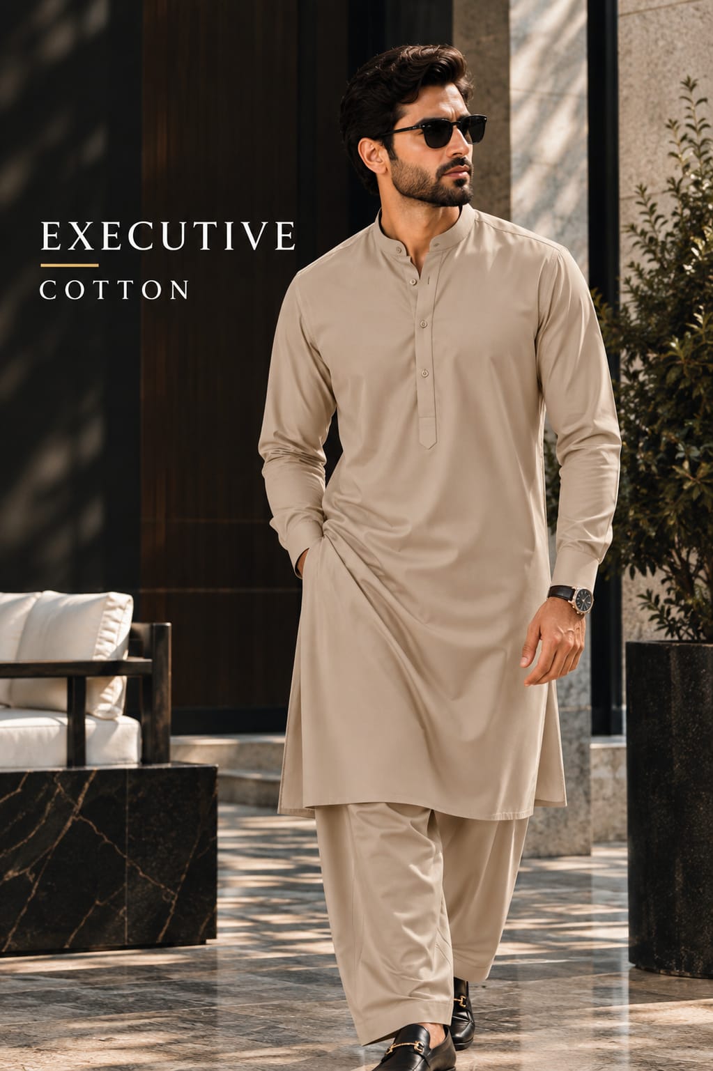 Exective unstitched Fabric Cotton