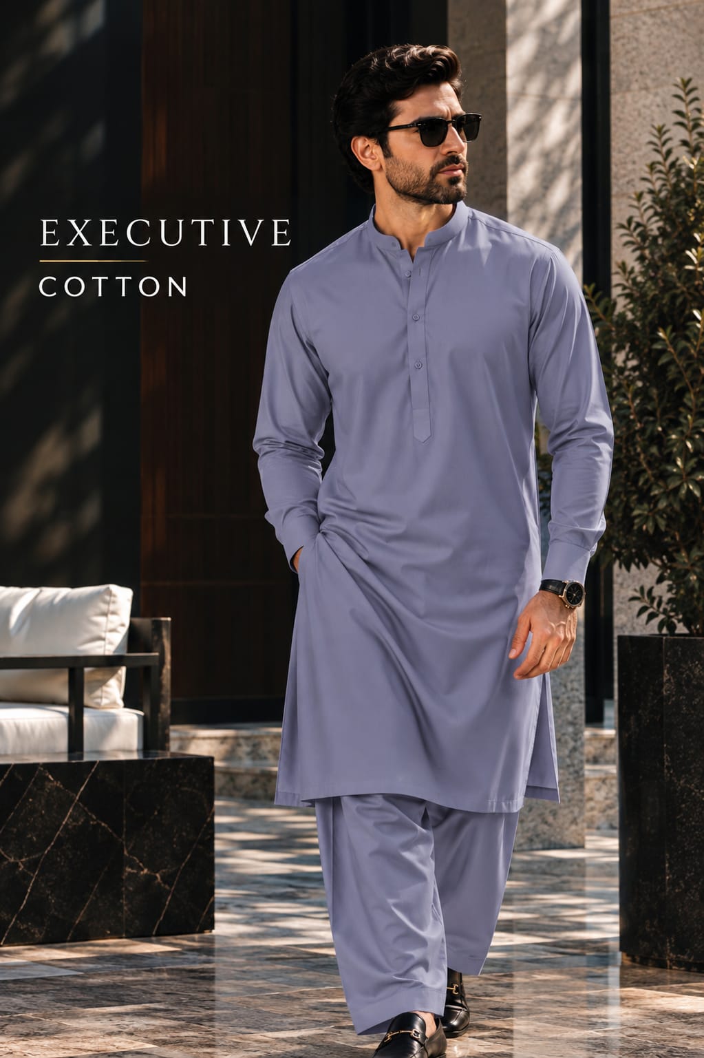 Exective unstitched Fabric Cotton