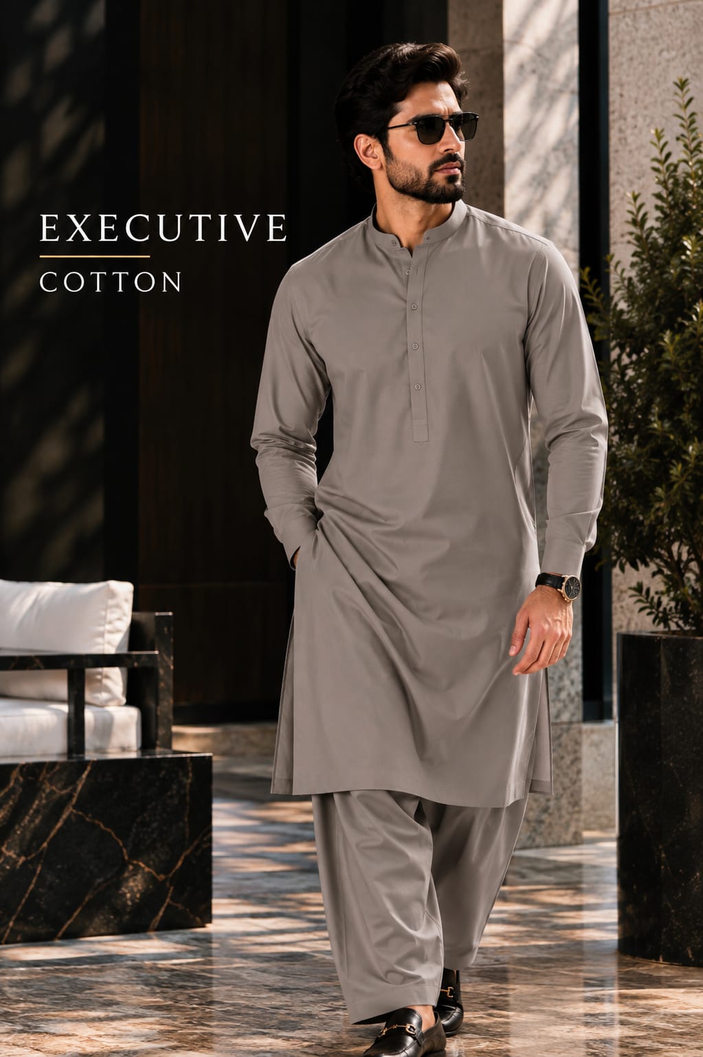 Exective unstitched Fabric Cotton