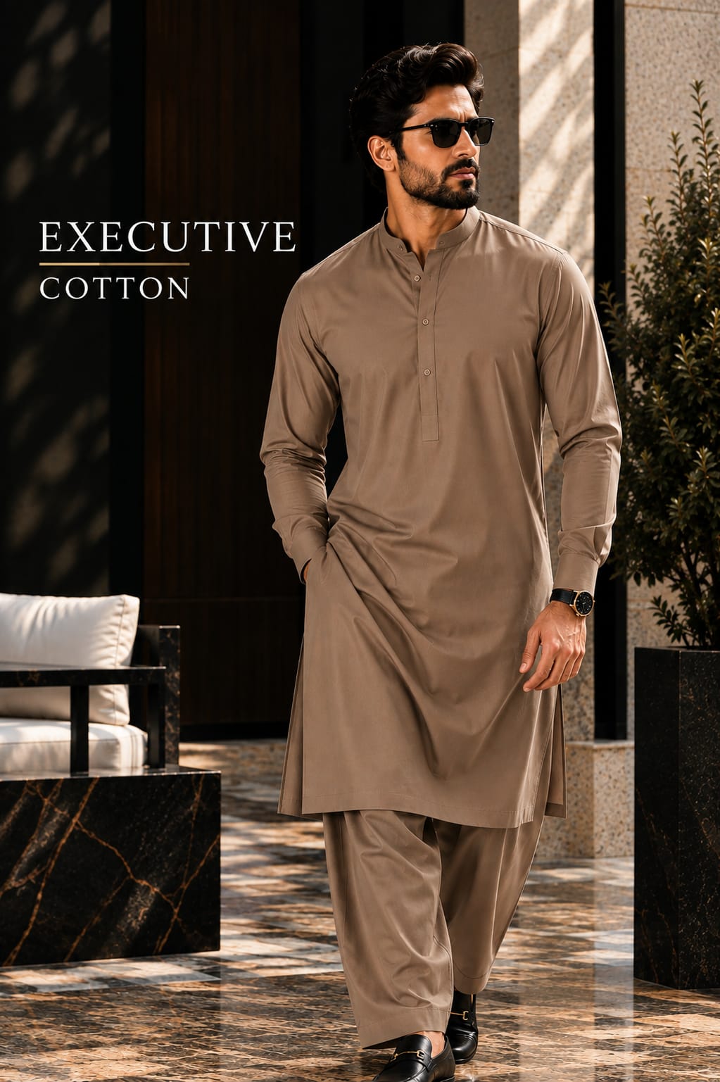 Exective unstitched Fabric Cotton