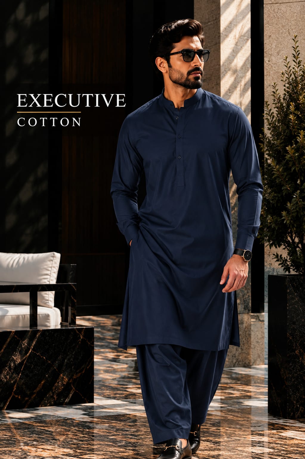 Exective unstitched Fabric Cotton