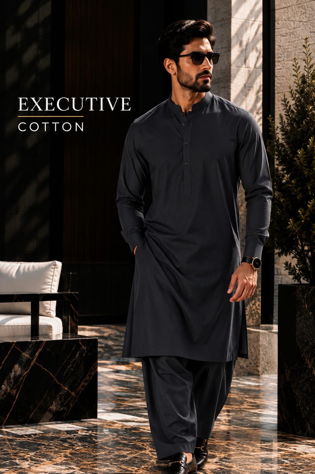 Exective unstitched Fabric Cotton