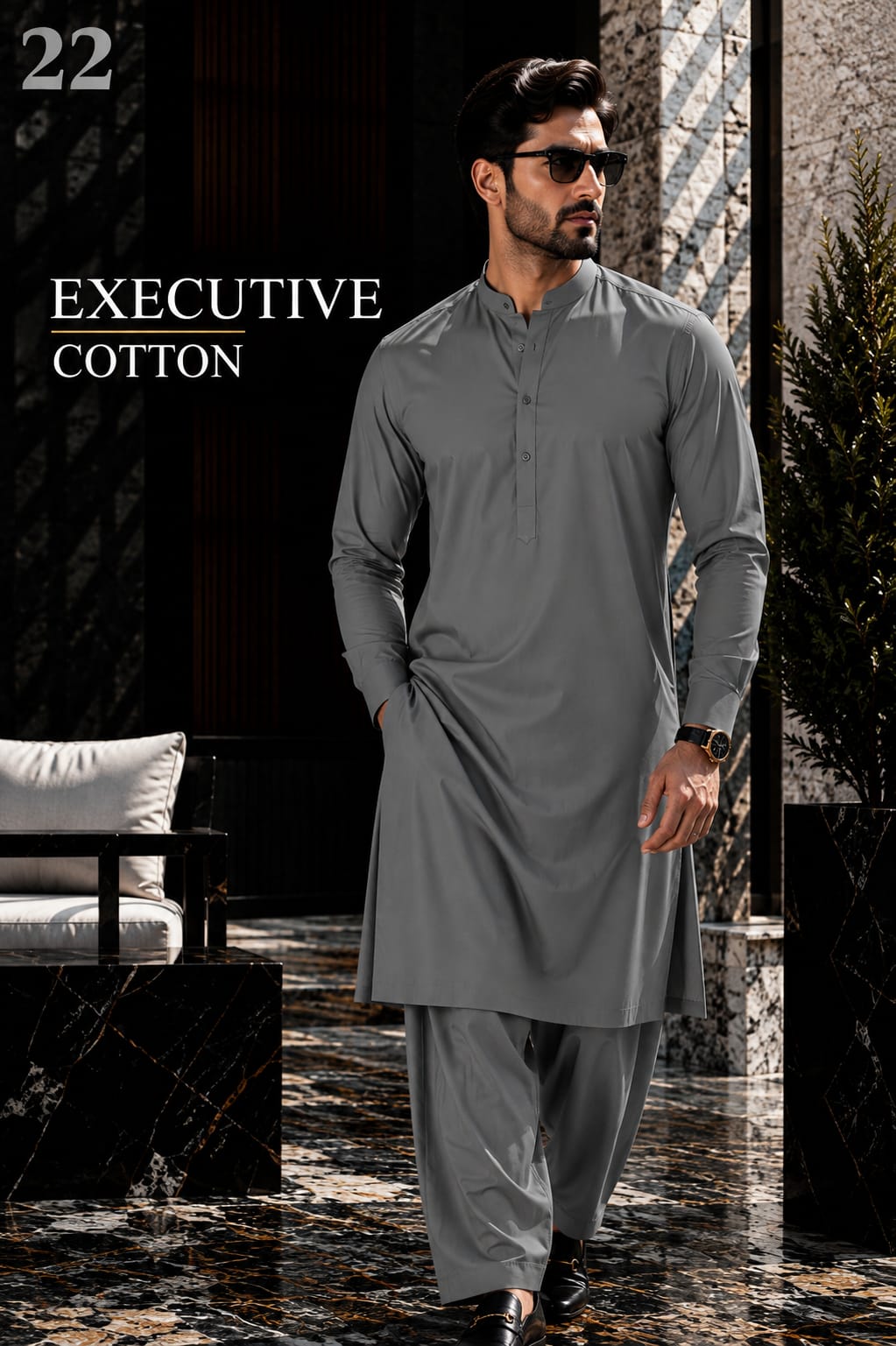 Exective unstitched Fabric Cotton