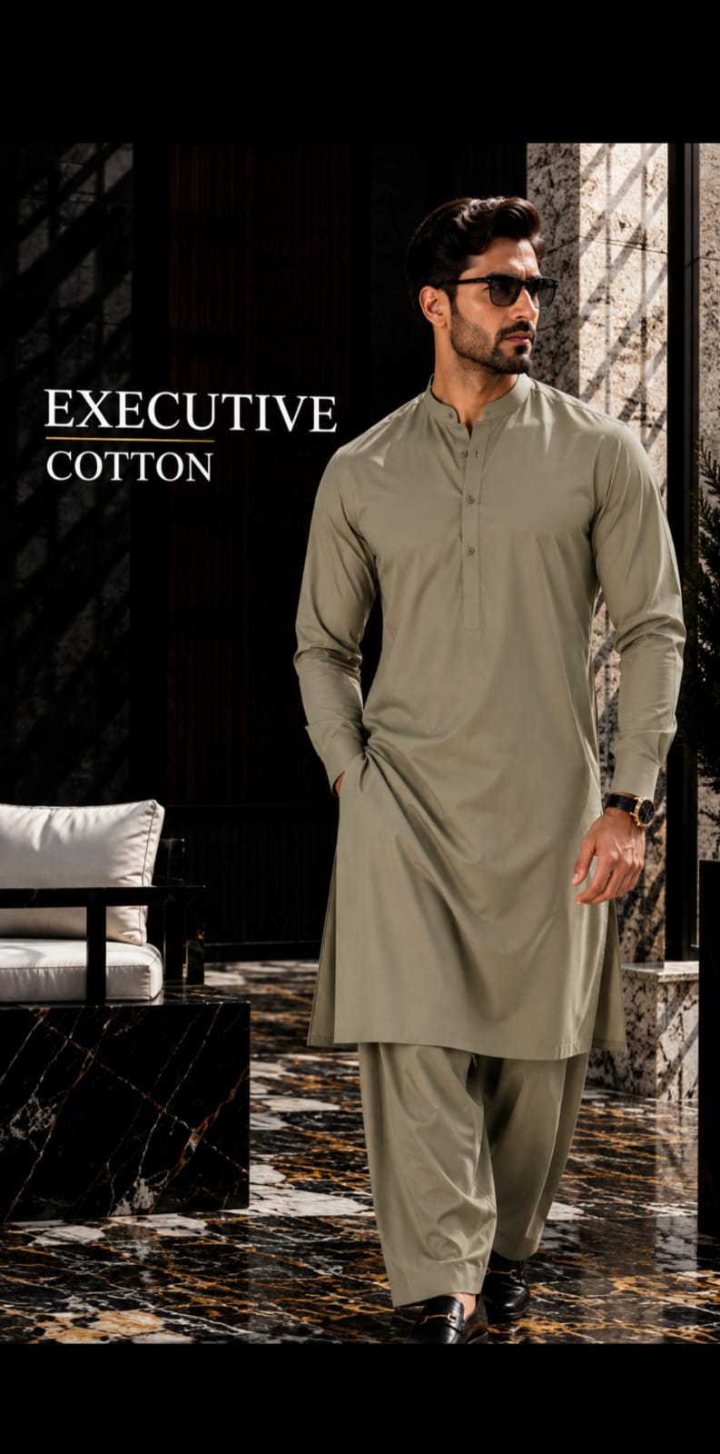 Exective unstitched Fabric Cotton