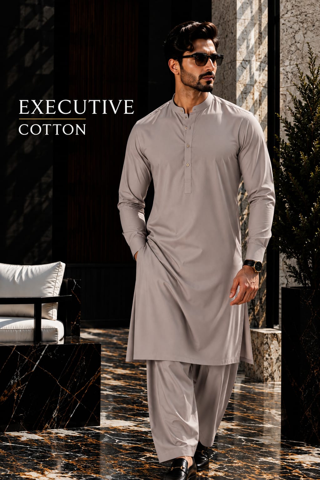 Exective unstitched Fabric Cotton