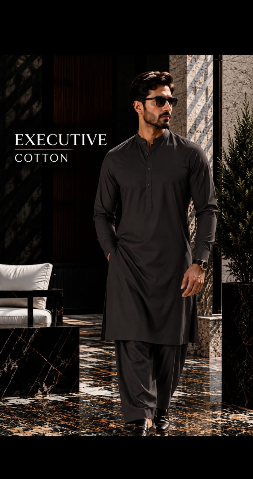 Exective unstitched Fabric Cotton