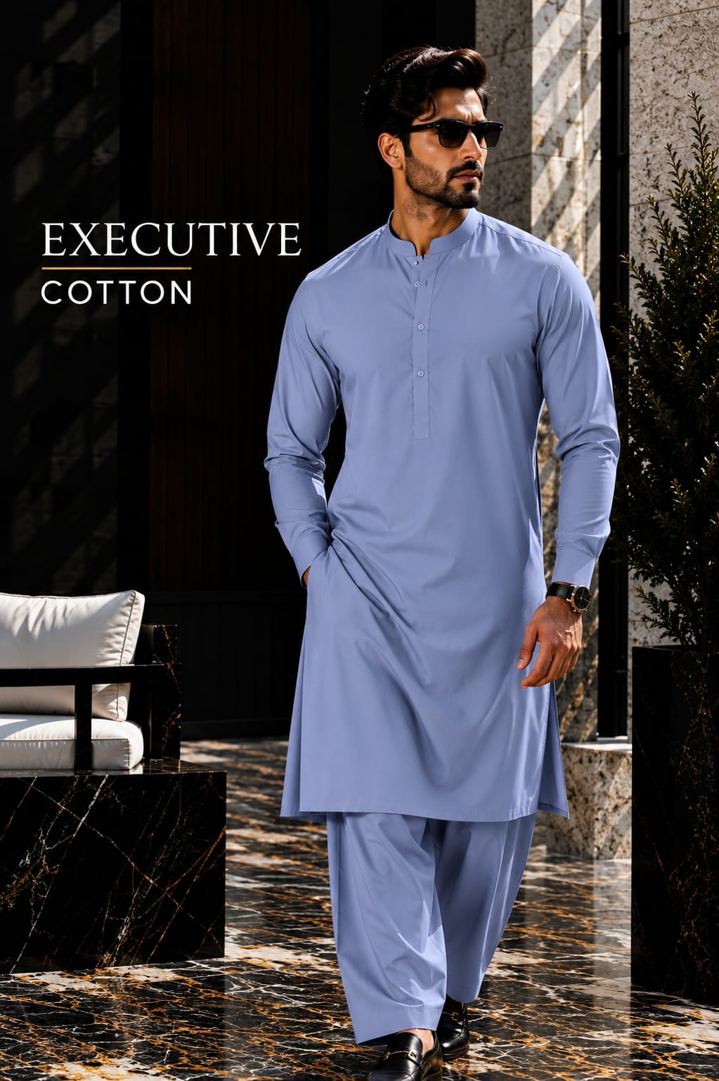 Exective unstitched Fabric Cotton